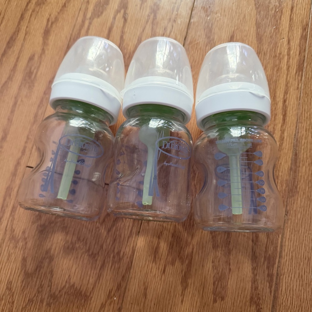 Dr. Browns Clear Baby Milk Bottles Set of 3 5 Oz Bottle